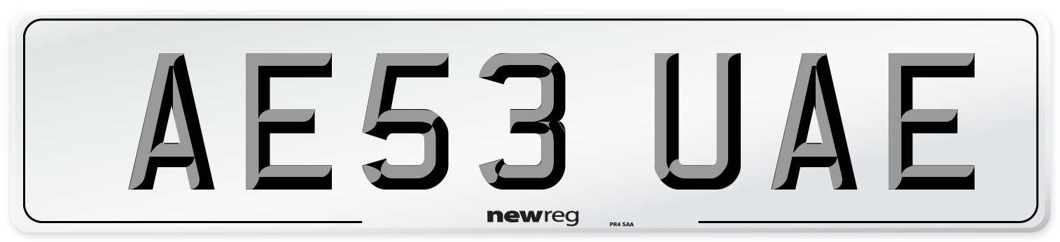 AE53 UAE Number Plate from New Reg